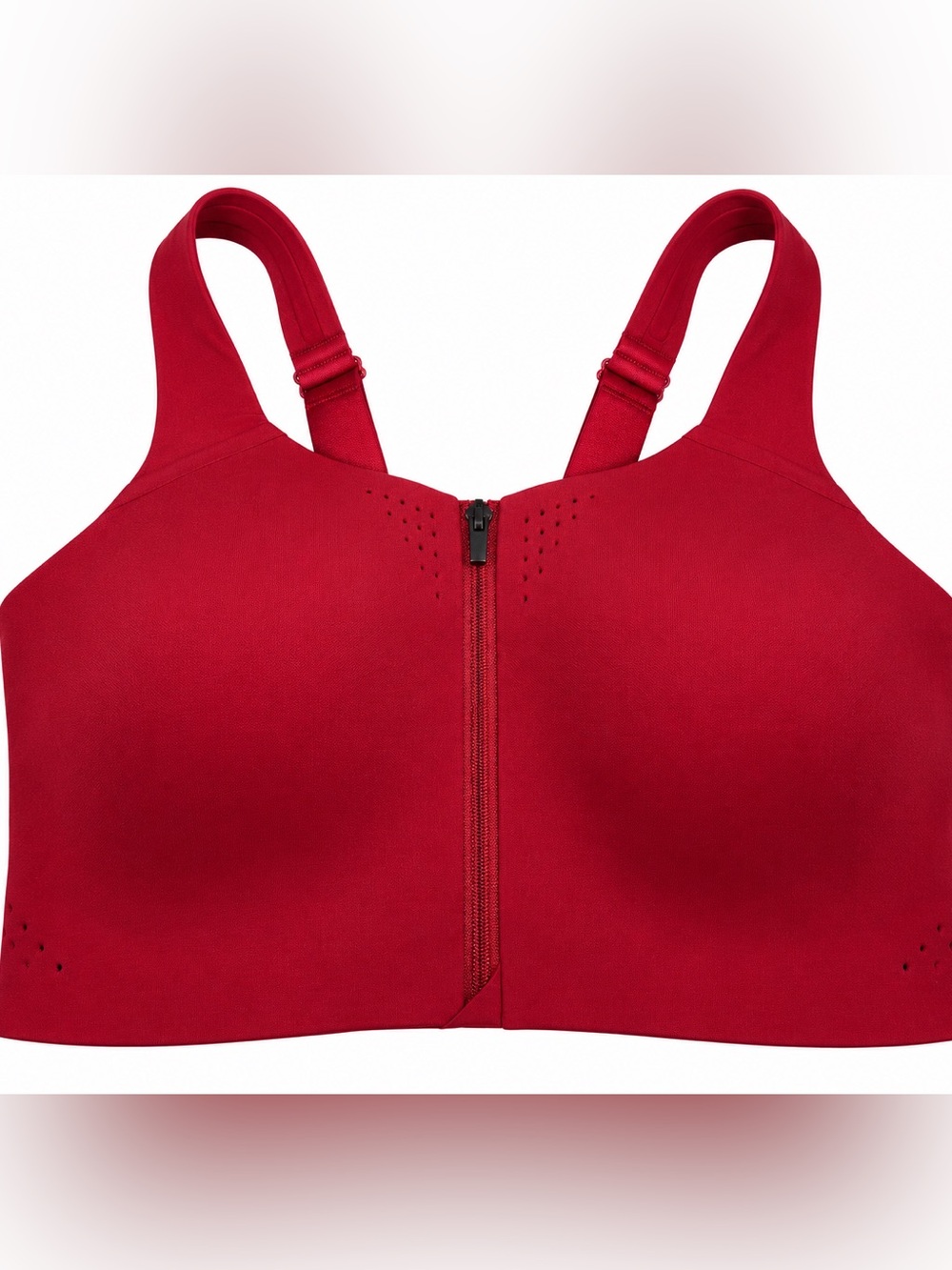 Victoria's Secret Red Front Zip Sports Bra Featherweight Max support